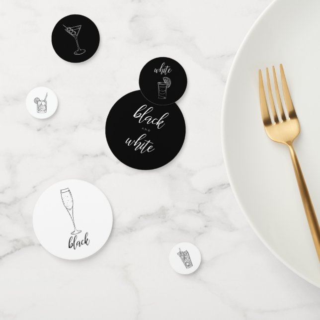 Black and White Party Confetti (Group)