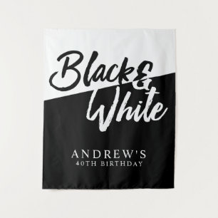 Black and White Party, Photo Backdrop Tapestry