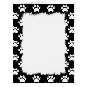 Black And White Pattern Cat Paw Prints