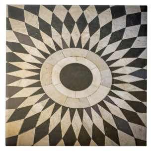 Black and white pattern ceramic photo tile