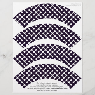 Black and White Pattern Custom Cupcake Wrappers on