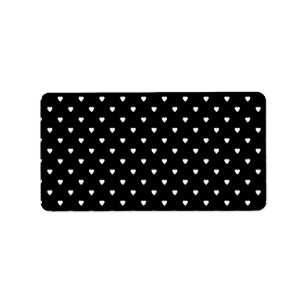 Black and White Pattern - Hearts. Label