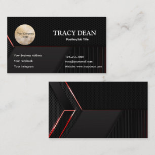 Black and White Pattern Modern Professional Business Card