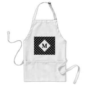 Black and White pattern Monogram Standard Apron