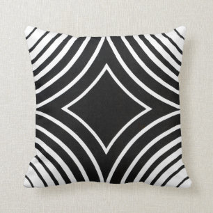 Black and White Pattern Pilllow Throw Pillow