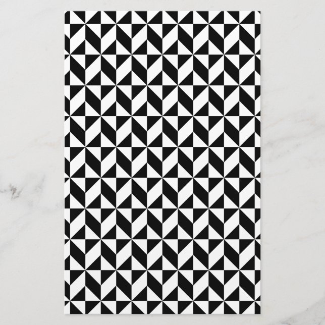 Black and White Pattern Stationery (Front)
