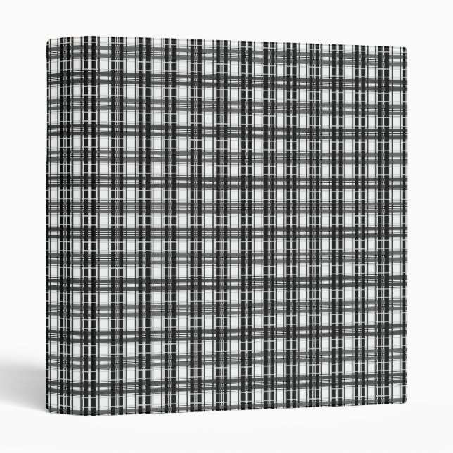 Black and white pattern Tartan geometry chequered Binder (Front/Spine)
