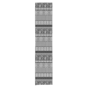 Black and white pattern with lace and patchwork short table runner