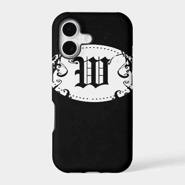 Black and White Pattern with Monogram W (Back)