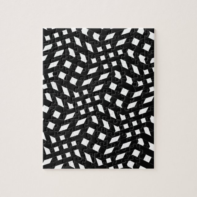 Black And White Patterns Zig Zag Zebra Stripes Jigsaw Puzzle (Vertical)