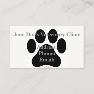 Black and White Paw Print Business Card Template