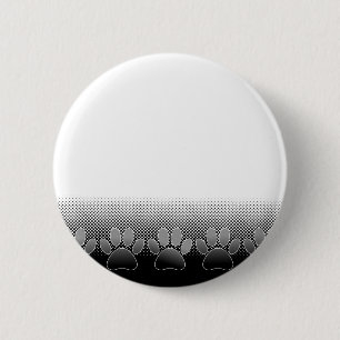 Black And White Paws Gradient Background 2 Inch Round Button
