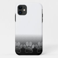 Black And White Paws Gradient Background