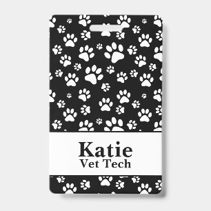 Black and White Paws Signature  Badge