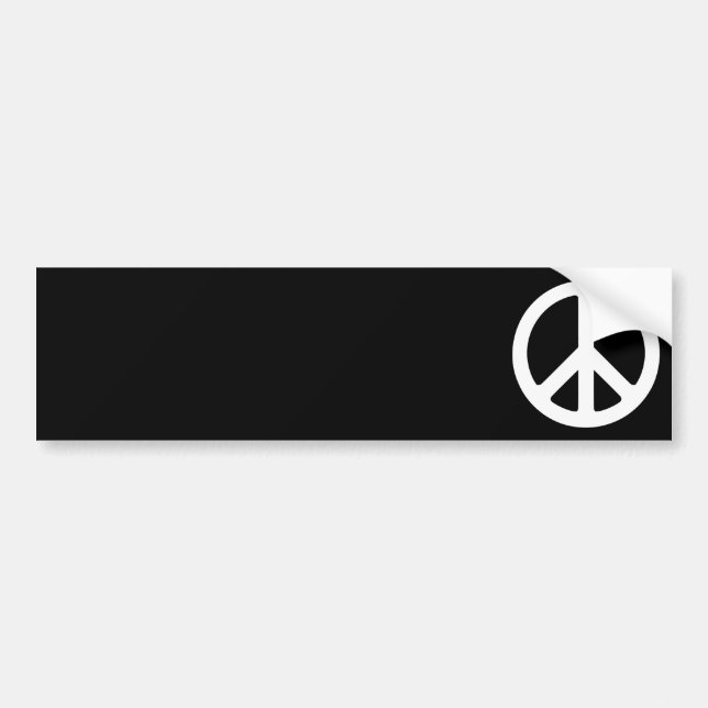Black and White Peace Sign Bumper Sticker (Front)