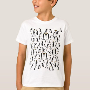 Black and white penguin Pattern T-Shirt