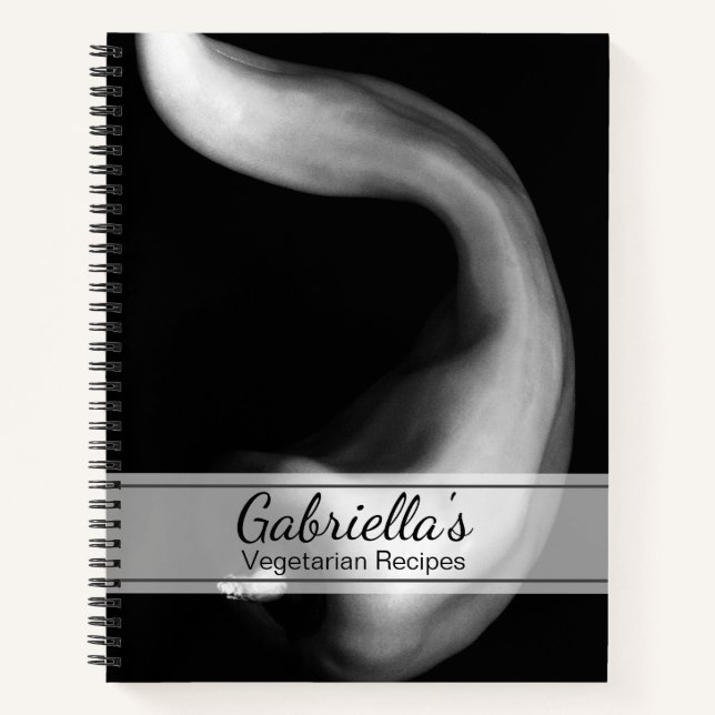Black and White Pepper Vegetarian Recipe Notebook (Front)