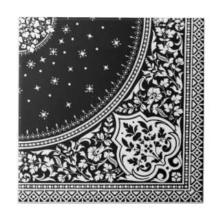 Black and White persian Rug Pattern tile