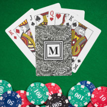 Black and White Personalized Botanical Monogram