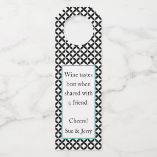 Black and White Personalized Bottle Hanger Tags