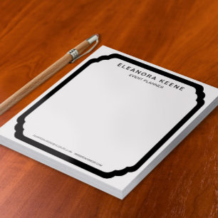 Black and White Personalized Business Stationery Notepad