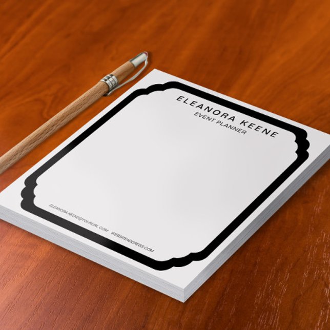 Black and White Personalized Business Stationery Notepad (Creator Uploaded)