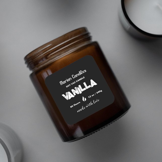 Black and white Personalized Candle Label (Creator Uploaded)
