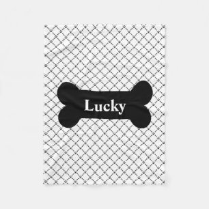 Black and White Personalized Doggie Blanket