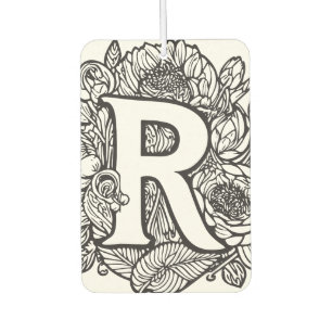 Black and White Personalized Ink Tattoo Flowers  Air Freshener