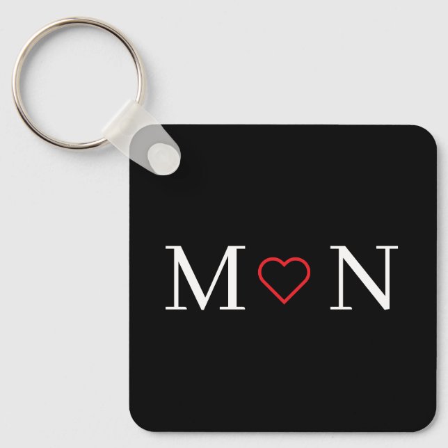 Black and White personalized Keychain (Front)