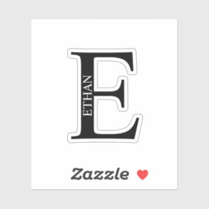 Black and White Personalized Monogram and Name
