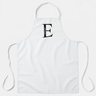 Black and White Personalized Monogram and Name Apr Apron