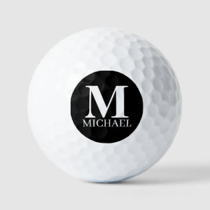 Black and White Personalized Monogram Golf Balls