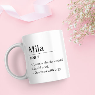 Black and White Personalized Name Definition Mug