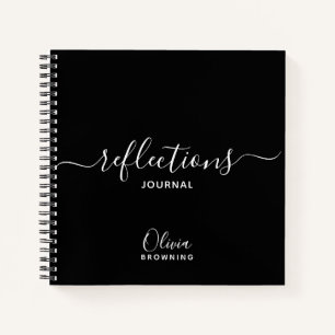 Black and White  Personalized Reflections Journal