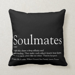 Black And White Personalized Soulmates Definition Throw Pillow
