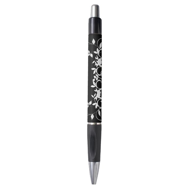 Black and White - Personalized Wedding Favour Pens (Front Vertical)