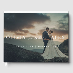 Black and White Personalized Wedding Photo Guest Book