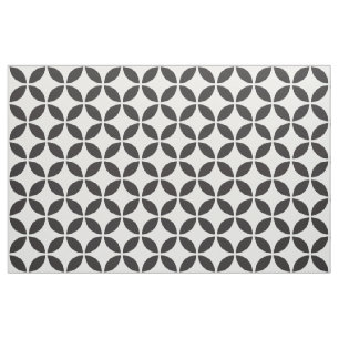 Black and White Petals Fabric