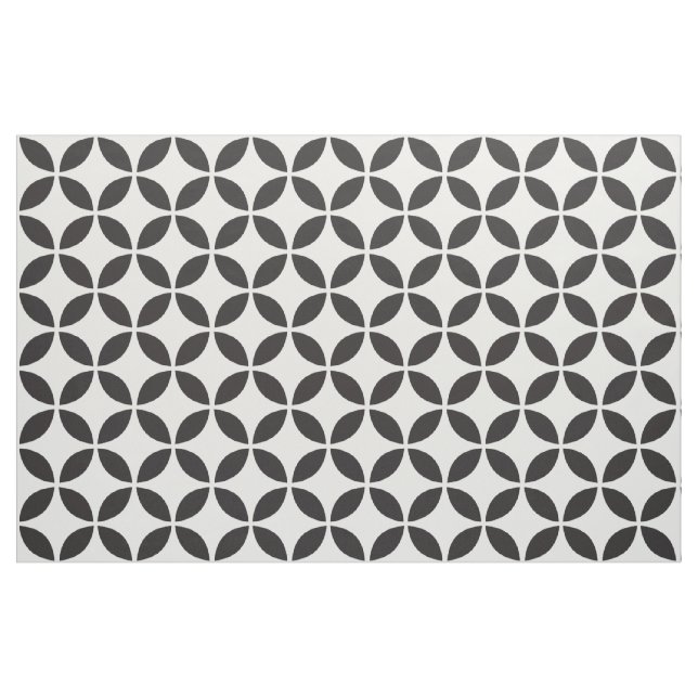 Black and White Petals Fabric (Fat Quarter)