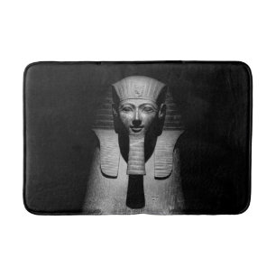 Black and white pharaoh king bath mat
