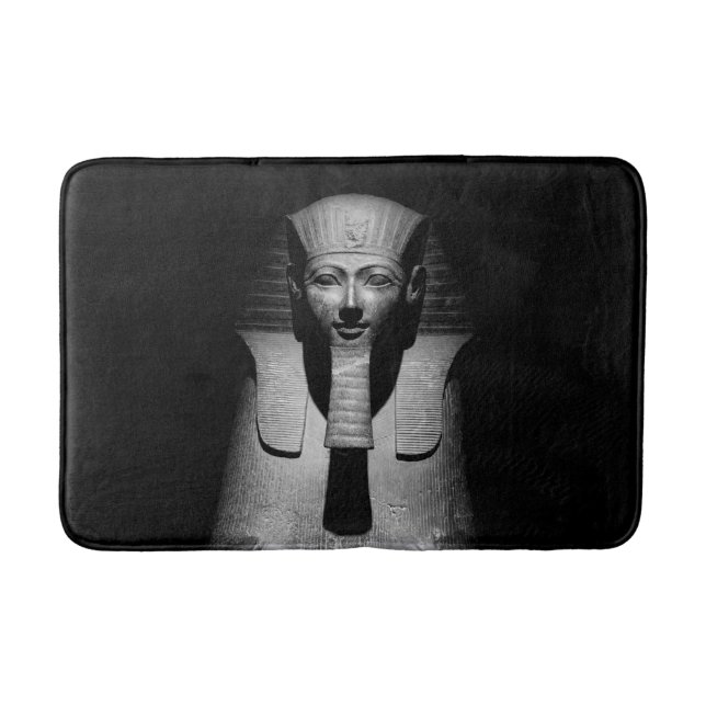 Black and white pharaoh king bath mat (Front)