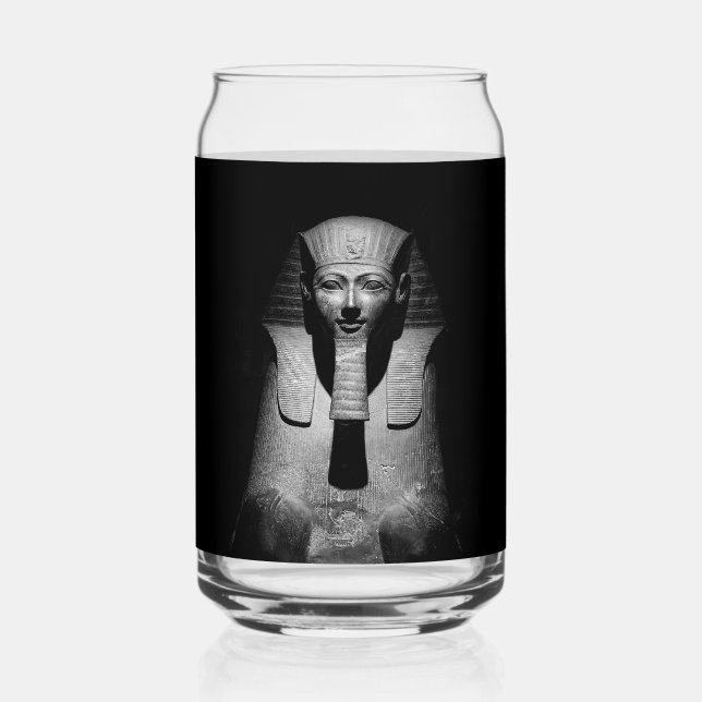 Black and white pharaoh king can glass (Front)