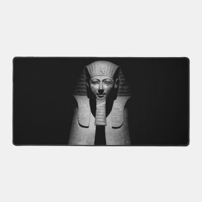Black and white pharaoh king desk mat (Front)