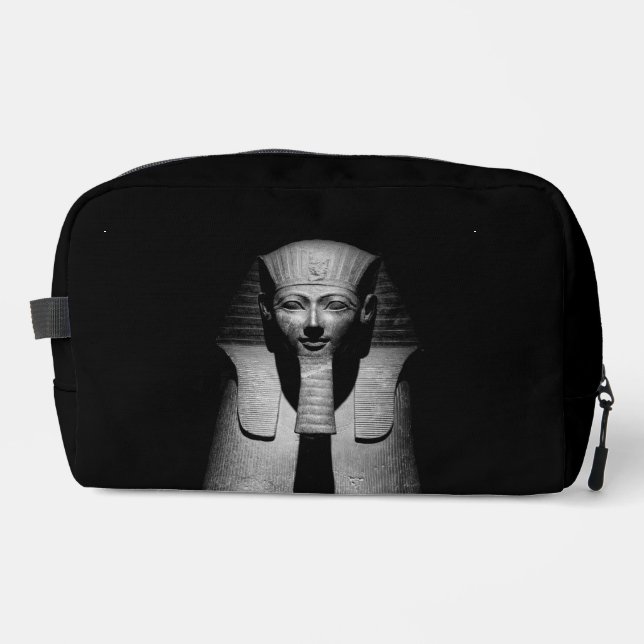 Black and white pharaoh king dopp kit (Front)