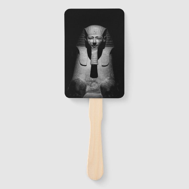 Black and white pharaoh king hand fan (Front)