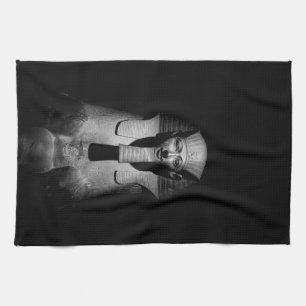 Black and white pharaoh king kitchen towel