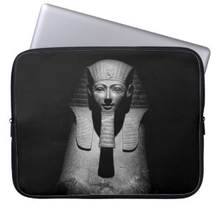 Black and white pharaoh king laptop sleeve