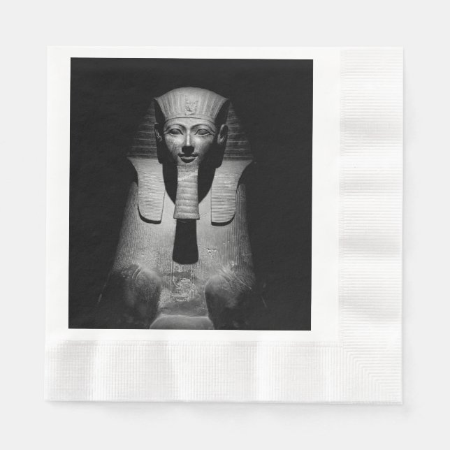 Black and white pharaoh king napkin (Front)