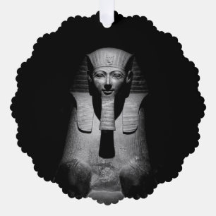 Black and white pharaoh king ornament card